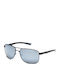 Solano Men's Sunglasses with Black Metallic Frame and Light Blue Polarized Mirror Lenses