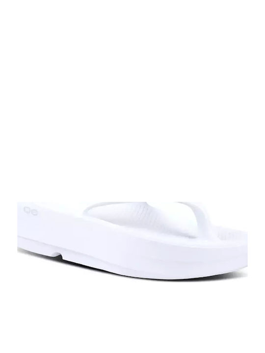 Oomega Women's Platform Flip Flops White