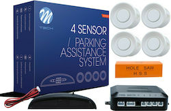 M-Tech Car Parking System with Screen and 4 Sensors 18mm 9-15 V in White Colour /MT