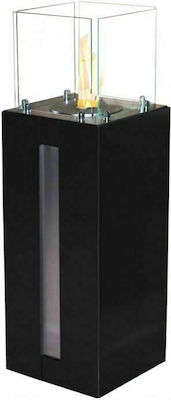 EcoHot Bio Stand 02 IB Internal / Outdoor Floor Bioethanol Fireplace Black-Inox 35x35x102cm