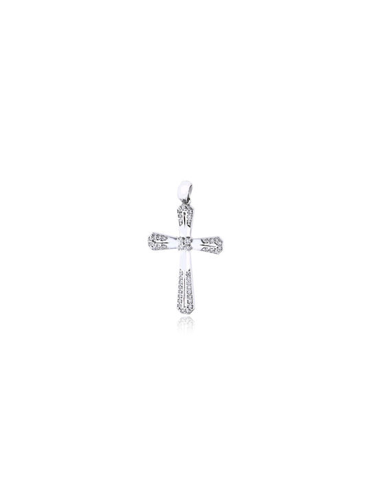 Skaras Jewels Women's White Gold Cross 18K