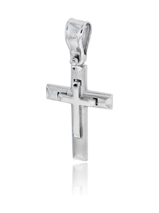 Skaras Jewels Men's White Gold Cross 14K