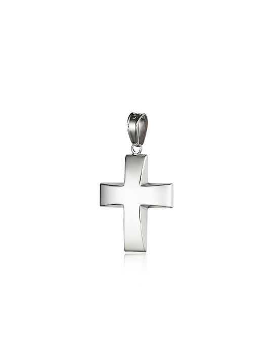 Skaras Jewels Men's White Gold Cross 14K