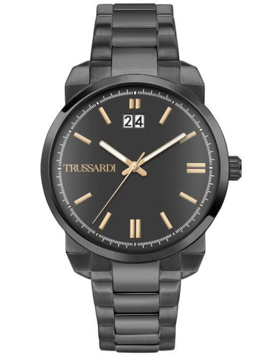 Trussardi T-City Men's Watch 40mm Battery with Black Metal Bracelet