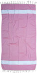 Viopros Summer Beach Towel Pareo Red with Fringes 180x100cm.