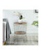 Round Side Coffee Table Jaspin Wooden White / Walnut W32xL32xH44cm