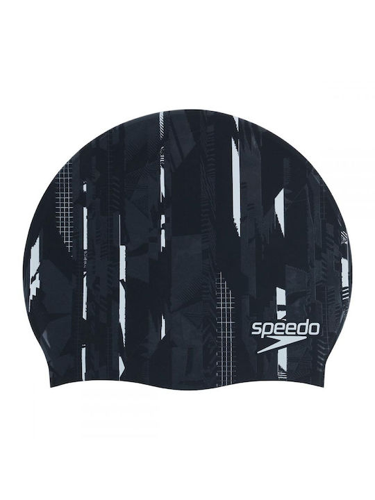 Speedo Printed Silicone Adults Swimming Cap Black