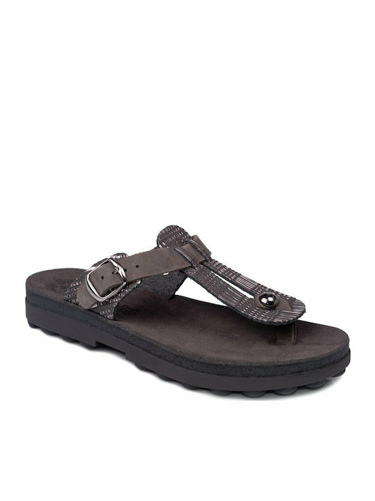 Mirabella Leather Women's Flat Sandals Anatomic Black Desert