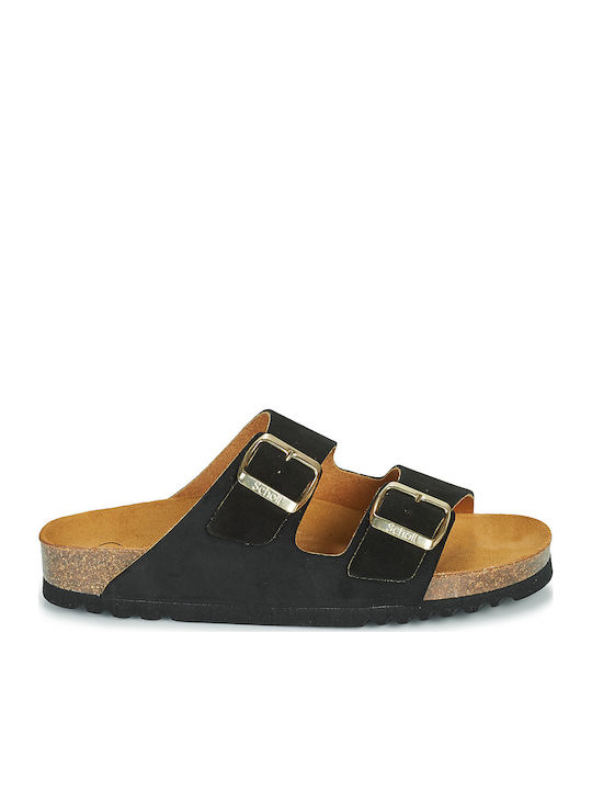Scholl Josephine Δερμάτινα Σανδάλια Μαύρα