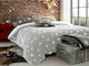 Duvet Cover Queen 220x240cm Stars Grey