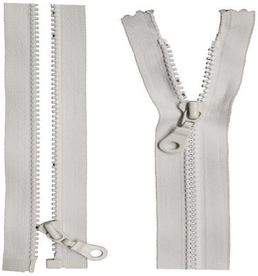 Zipper Opening with Granulated Teeth (Riri) 35cm Length in Ecru Color