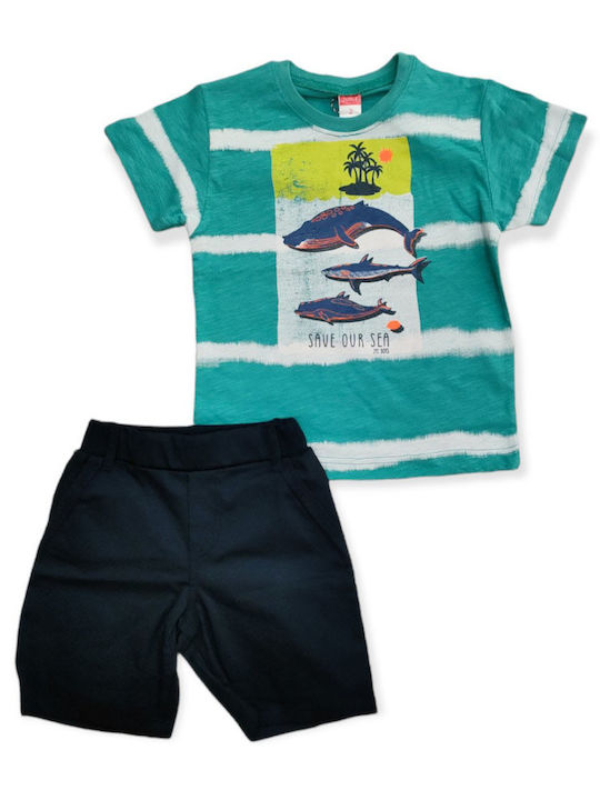 Joyce Kids Set with Shorts Summer 2pcs Green