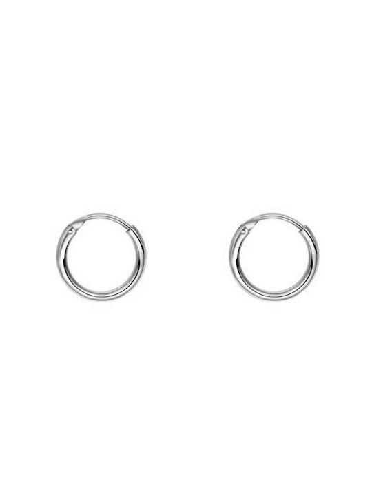 Unisex earrings pair of hoops 8mm silver 925 in silver Art00376