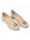 Beige leather patent leather ballet flats POLITIS