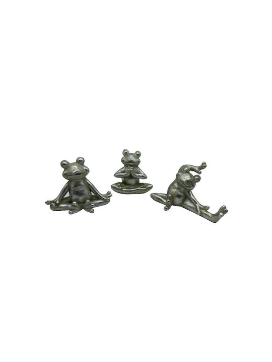 InTheBox Set of Decorative Frogs Polyresin Froggies in Silver 3pcs