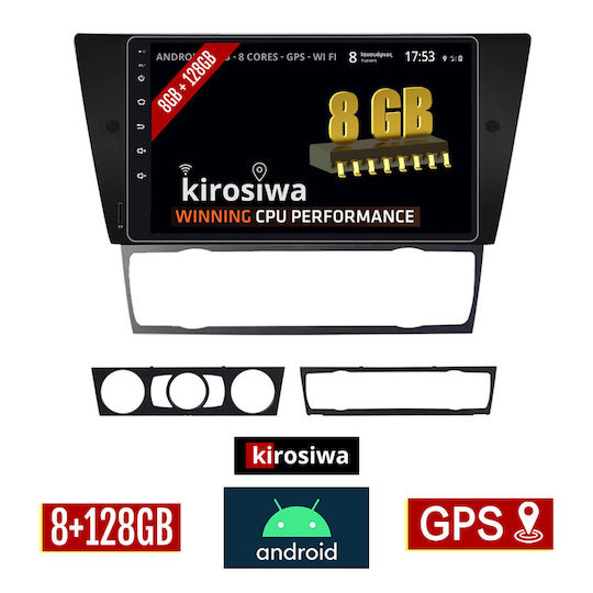 Kirosiwa Ηχοσύστημα Αυτοκινήτου για BMW E90 / E91 / E92 / Σειρά 3 / Σειρά 3 (E90) E90 / E91 / E92 / E93 2005-2012 (Bluetooth/USB/AUX/WiFi/GPS) με Οθόνη Αφής 9"