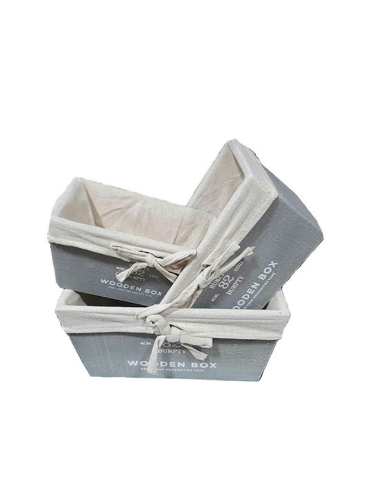 Mulex Fabric Storage Basket Gray 3pcs