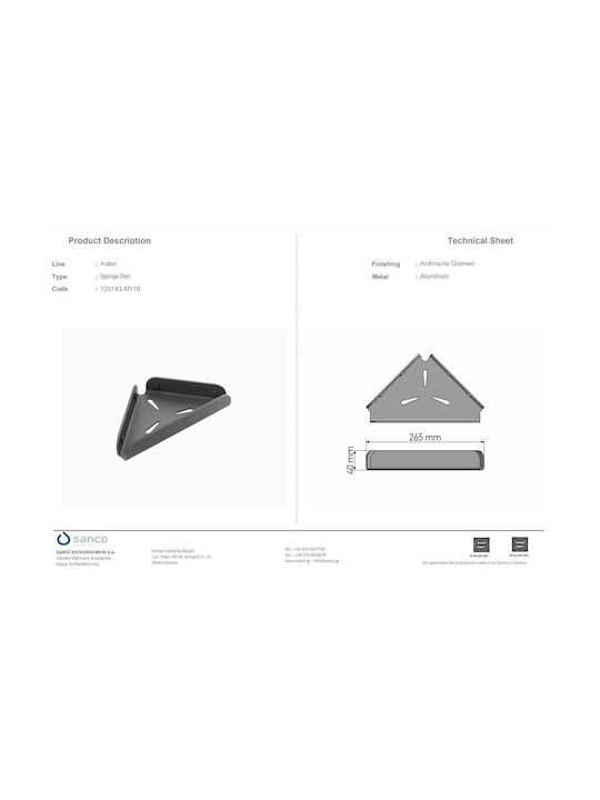 Sanco Avaton Wall-mounted Sponge Holder Metalli...