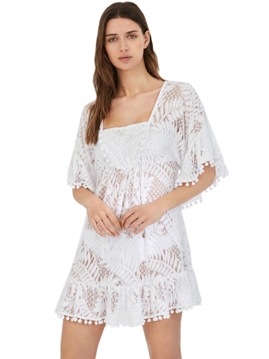 Ysabel Mora 85811 Γυναικείο Κοντό Φόρεμα Παραλίας Λευκό