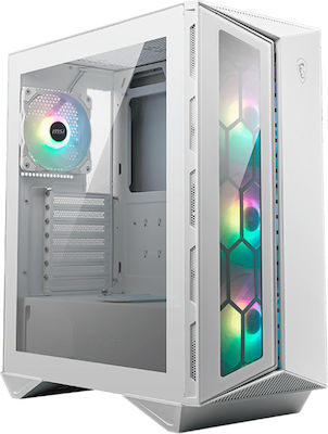 MSI MPG Gungnir 110R Gaming Midi Tower Computer Case with Window Panel and RGB Lighting White