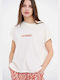 Funky Buddha Damen Sport T-Shirt Off White