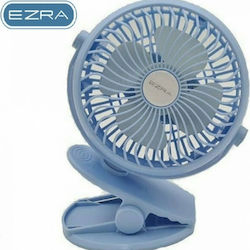 Ezra HF03 Ventilator USB Reîncărcabil Φορητός επαναφορτιζόμενος μίνι ανεμιστήρας με κλιπ USB Albastru deschis