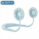 Ezra HF09 Ventilator Gât USB Reîncărcabil Επαναφορτιζόμενος Διπλός Ανεμιστήρας Λαιμού Albastru deschis