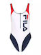 Fila One-Piece Swimsuit with Open Back White