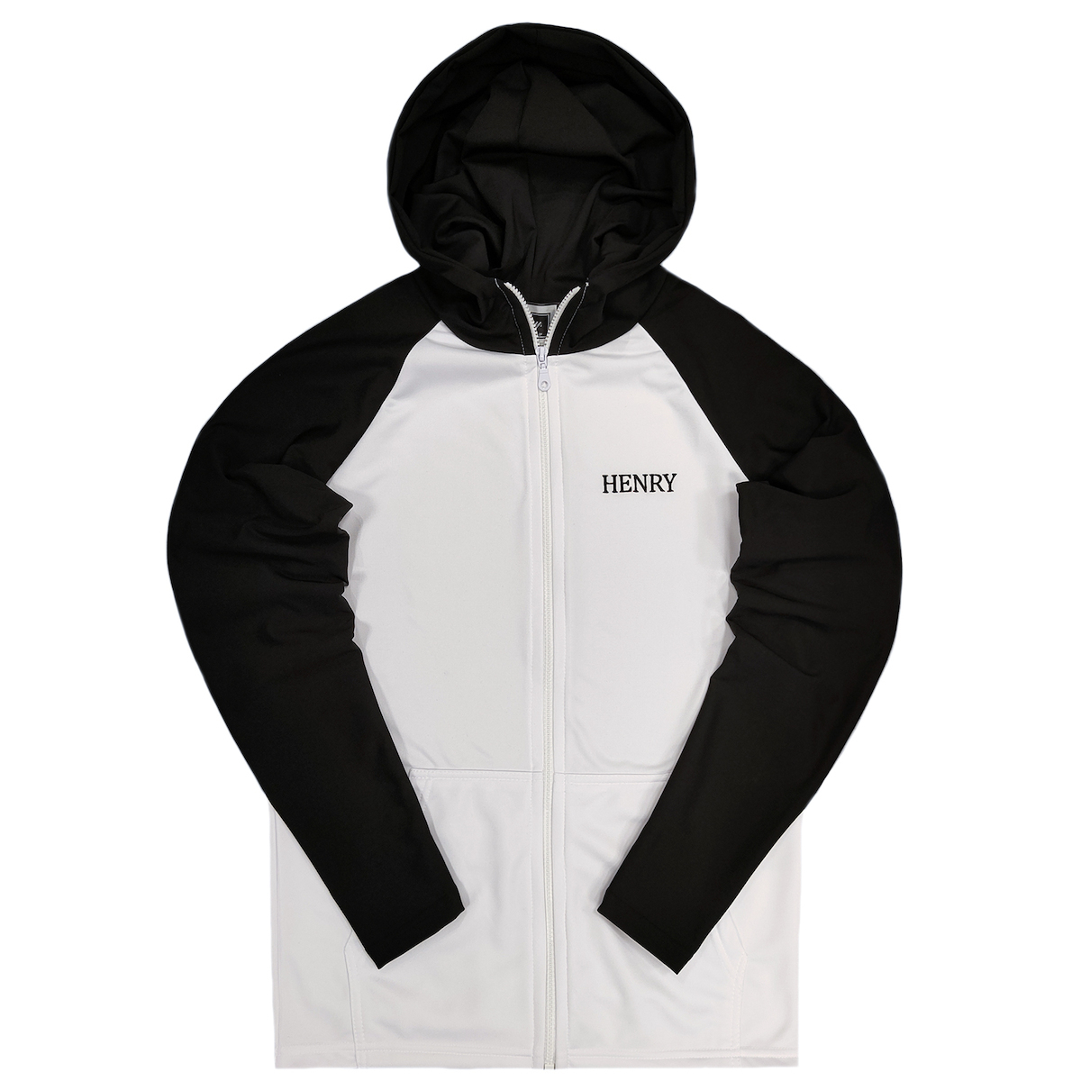 Henry Clothing 3-106 Φούτερ με Κουκούλα White Black 3106