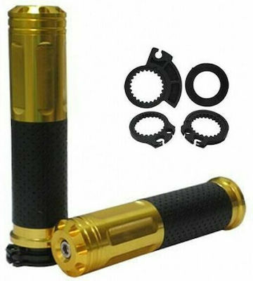 Xinli Grips with Handlebar Counterweights Xl 642 with Grip in Gold color