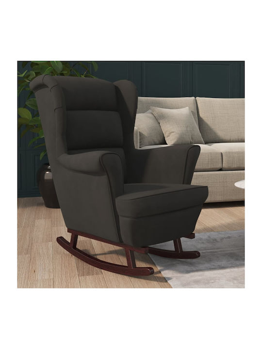Schaukelstuhl Samt Black 78x93x97cm