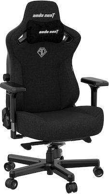 Anda Seat Kaiser III Large Fabric Gaming Chair with Adjustable Arms Elegant Black