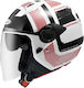 Zeus ZS-213 AX5 Jet Helmet with Sun Visor ECE 22.05 White/Pink 28605600