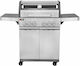 Thermogatz GS Grill View Ψησταριά Υγραερίου Μαντεμένιας Σχάρας 70x42εκ. με 5 Εστίες 18kW και Πλαϊνό Μάτι 2.5kW