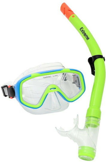 Marine Mask and Snorkel Set Green