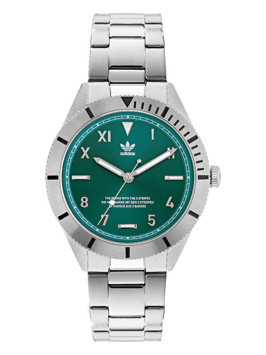 adidas Edition Three Ανδρικό Ρολόι 42mm Μπαταρίας με Ασημί Μεταλλικό Μπρασελέ