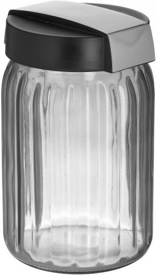 Click General Use Glass Jar with Lid Grey 1400ml