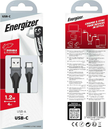 Energizer USB Typ-C Kabel USB 2.0 männlich - USB-A Schwarz 1,2 m