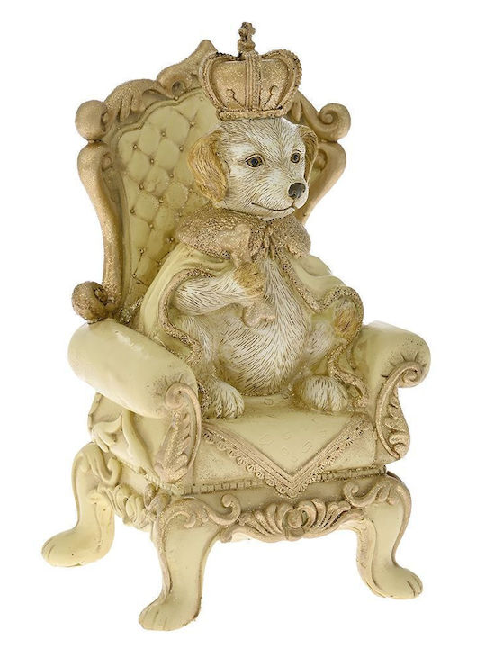 Iliadis Weihnachtliche Kunststoff Figur Hündchen Gold Höhe 20.5cm