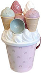 Little Dutch Ice Cream Σετ Κουβαδάκι Παραλίας με Αξεσουάρ από Πλαστικό σε Ροζ Χρώμα