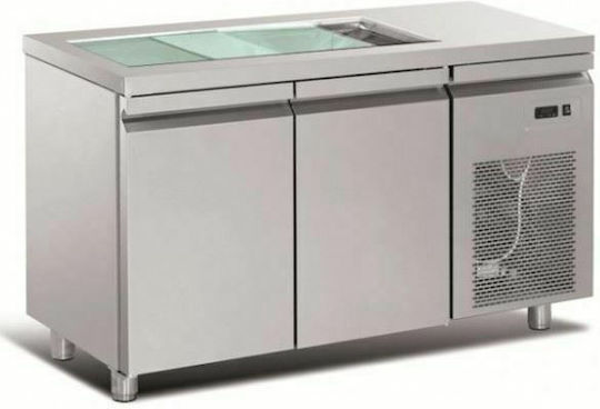 Inoxcon Frigider Inoxidabil de Banc cu 2 Uși și Unitate de Răcire L132xl60xH90cm