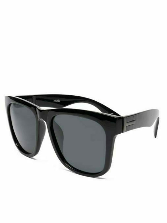 Mohiti Cooligans PL287 Men's Sunglasses with Shinny Black Plastic Frame and Black Polarized Lens