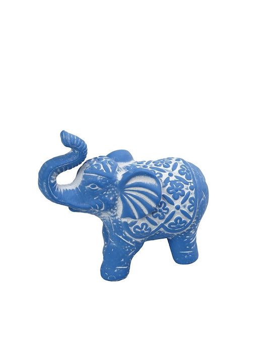 Espiel Decorative Elephant made of Ceramic in Blue 25.5x11x21cm 1pcs
