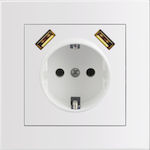 Entac ERWS1E2U-ARN-W Single Power Socket with 2 USB Ports White