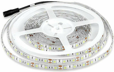 V-TAC Waterproof LED Strip Power Supply 12V with Natural White Light Length 5m and 60 LEDs per Meter SMD5050