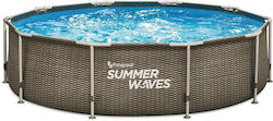 Summer Waves Metal Frame Πισίνα με Μεταλλικό Σκελετό & Αντλία Φίλτρου 305x305x76εκ.