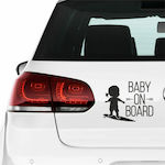 Σήμα Baby on Board με Αυτοκόλλητο Μαύρο