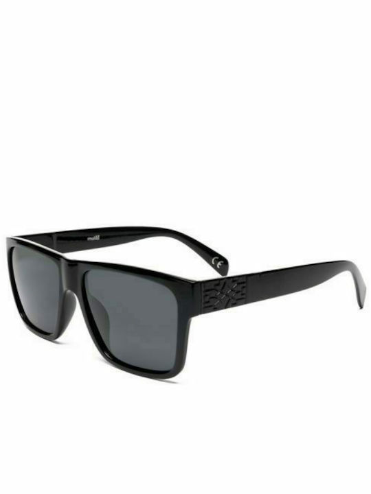 Mohiti Cooligans PL284 Men's Sunglasses with Shinny Black Plastic Frame and Black Polarized Lens