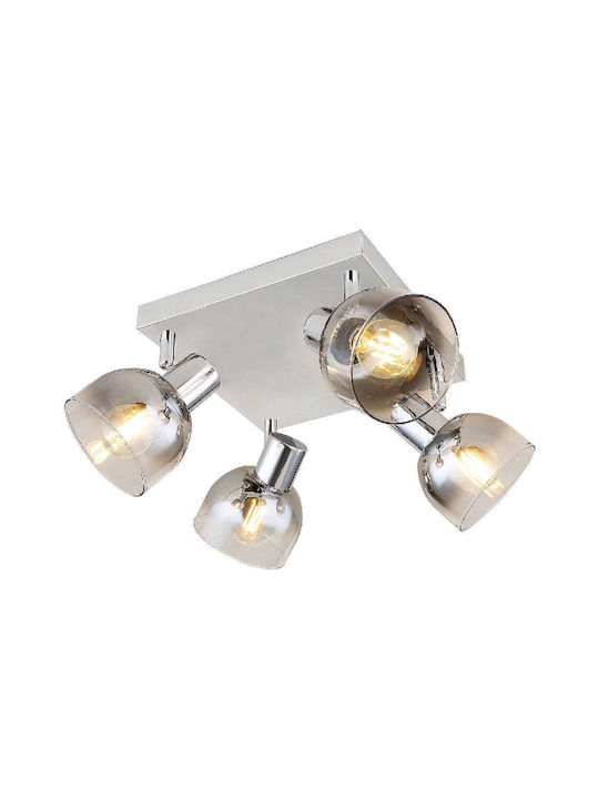 Rabalux Tarien Spot with 4 Lights and with Socket E14 in Silver Color
