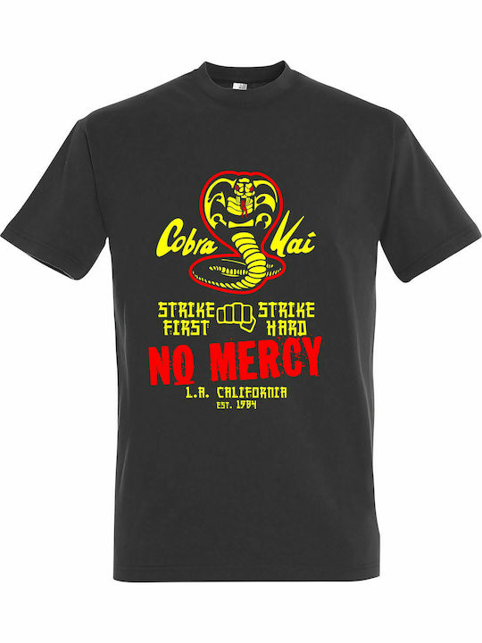 T-shirt unisex, " Cobra Kai No Mercy La California USA ", Dunkelgrau